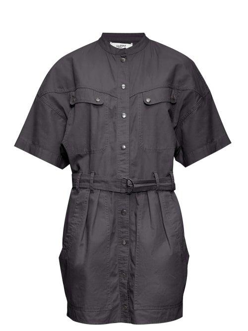 Matchesfashion.com Isabel Marant Toile - Zolina Belted Cotton-canvas Shirt Dress - Womens - Black