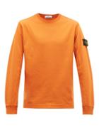 Matchesfashion.com Stone Island - Logo Patch Cotton Jersey Sweatshirt - Mens - Orange