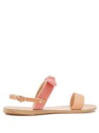 Ancient Greek Sandals Clio Bow-embellished Leather And Canvas Sandals