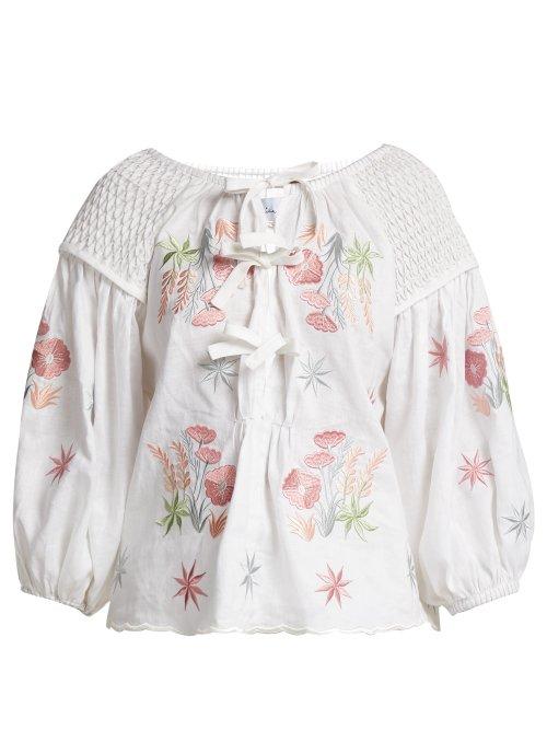 Matchesfashion.com Innika Choo - Oliver Daily Cotton Top - Womens - White Multi