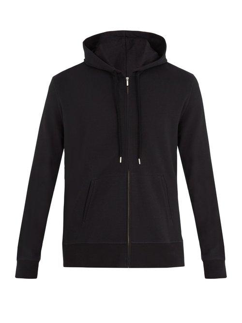 Matchesfashion.com Frescobol Carioca - Zip Through Hooded Cotton Blend Sweatshirt - Mens - Black