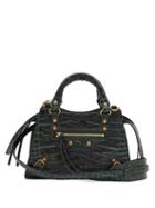 Matchesfashion.com Balenciaga - Neo Classic Mini Croc-effect Leather Bag - Womens - Green