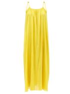 Matchesfashion.com Loup Charmant - Tie-strap Cotton-voile Maxi Dress - Womens - Yellow