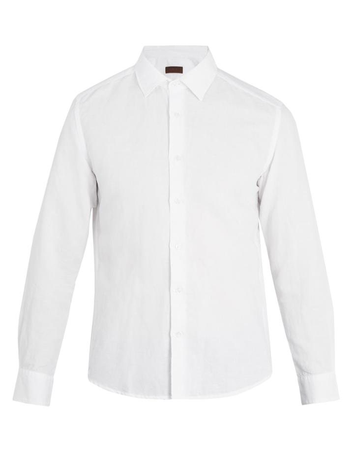 Altea Point-collar Cotton-blend Shirt