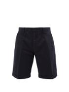 Ermenegildo Zegna - Pleated Cotton-blend Twill Shorts - Mens - Navy