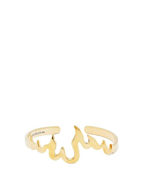 Matchesfashion.com Alan Crocetti - Flame Gold Plated Sterling Silver Bracelet - Mens - Gold