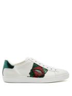 Gucci New Ace Lips-embellished Leather Trainers