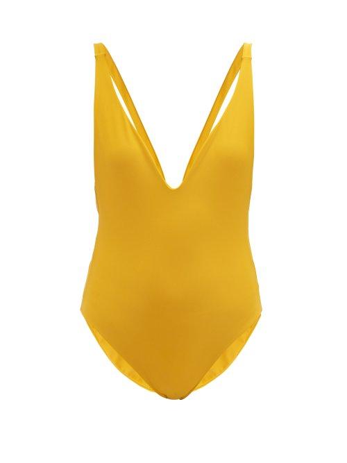 Matchesfashion.com Jade Swim - Revel Plunge Front Swimsuit - Womens - Yellow