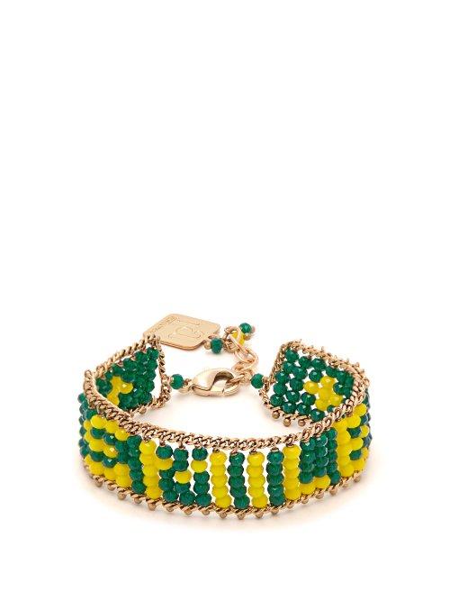 Matchesfashion.com Rosantica By Michela Panero - Smile Beaded Bracelet - Womens - Green