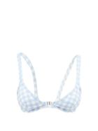 Matchesfashion.com Ephemera - Gingham-print Underwired Bikini Top - Womens - Blue Print