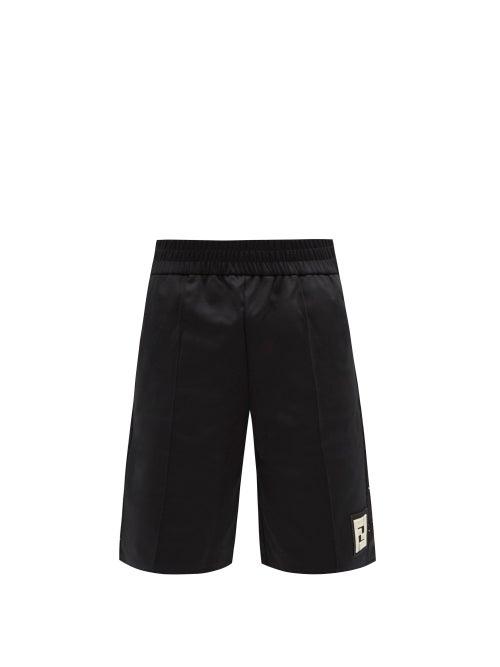 Mens Activewear Fendi - Logo-embroidered Mesh-side Track Shorts - Mens - Black