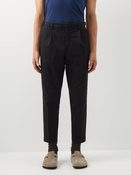 Barena Venezia - Masco Cropped Cotton-blend Trousers - Mens - Black