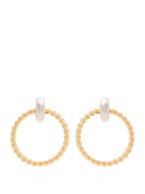 Matchesfashion.com Balenciaga - Twisted Hoop Earrings - Womens - Gold