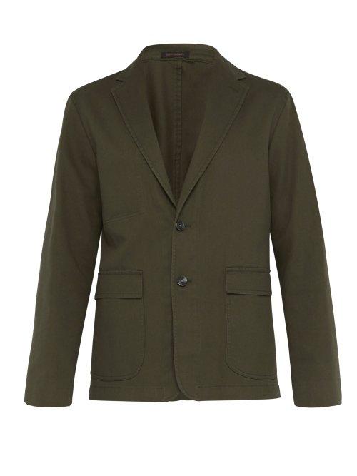 Matchesfashion.com The Gigi - Starman Single Breasted Cotton Twill Blazer - Mens - Khaki