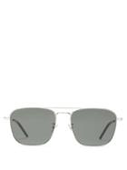 Matchesfashion.com Saint Laurent - Logo Engraved Aviator Metal Sunglasses - Mens - Silver