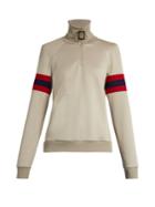 J.w.anderson Striped-sleeve Half-zip Sweatshirt