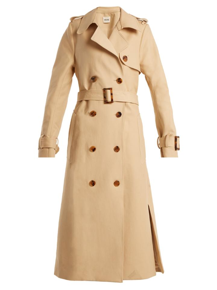 Khaite Cornelia Double-breasted Cotton Trench Coat