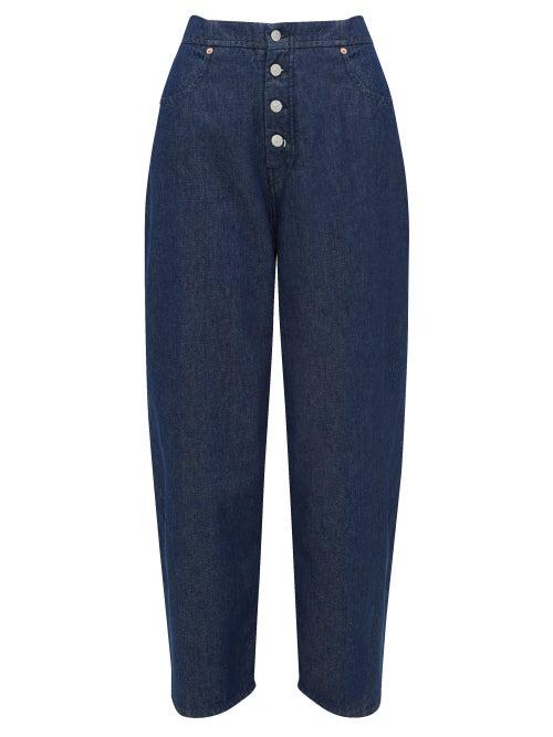 Matchesfashion.com Mm6 Maison Margiela - High Rise Cotton Wide Leg Jeans - Womens - Denim
