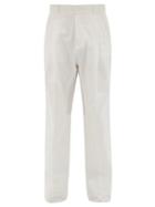 Matchesfashion.com Wales Bonner - Contrast-stitch Cotton-garbadine Trousers - Mens - White