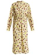 Marni Grasses-print Ruched-waist Cotton Dress