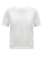 Ladies Rtw Saint Laurent - Cotton-jersey T-shirt - Womens - White