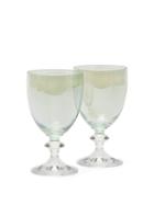 Matchesfashion.com Luisa Beccaria - Set Of Two Baluster Stem Wine Glasses - Green