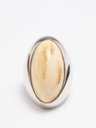 Saint Laurent - Resin Ring - Womens - Cream Multi