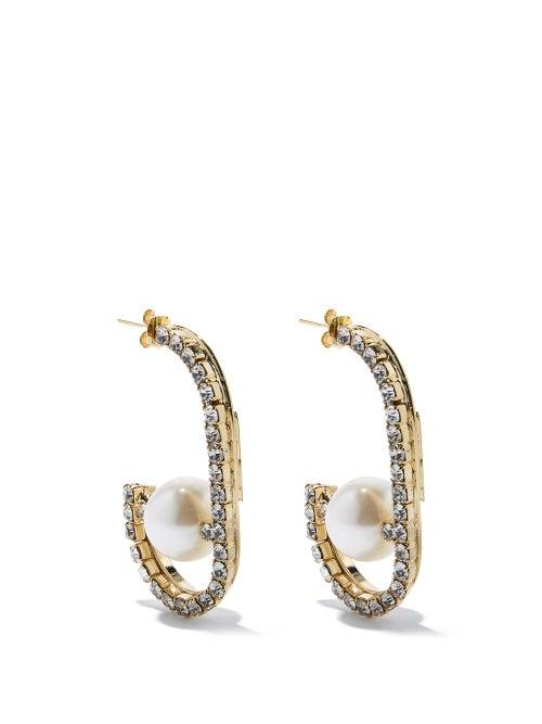Ladies Jewellery Rosantica - Dedica Crystal & Faux-pearl Hoop Earrings - Womens - Pearl