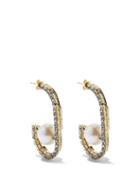 Ladies Jewellery Rosantica - Dedica Crystal & Faux-pearl Hoop Earrings - Womens - Pearl