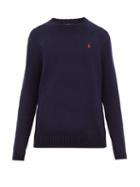 Matchesfashion.com Polo Ralph Lauren - Logo Embroidered Knitted Cotton Sweater - Mens - Navy