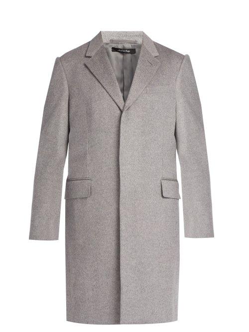 Matchesfashion.com Dunhill - Single Breasted Wool Cashmere Coat - Mens - Light Grey