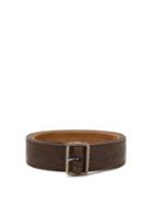 Matchesfashion.com Saint Laurent - Embossed Leather Belt - Mens - Brown