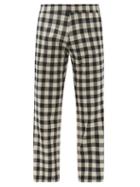Matchesfashion.com Edward Crutchley - Gingham Wool Straight-leg Trousers - Mens - Black White