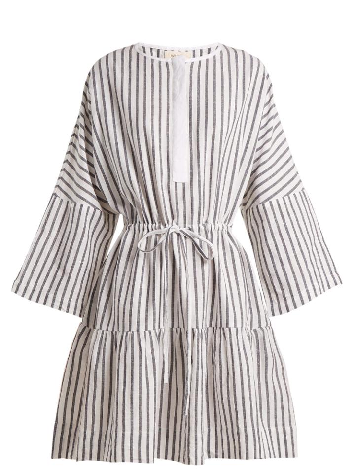 Wiggy Kit Drawstring Cotton-flax Mini Dress