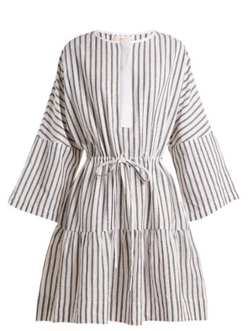 Wiggy Kit Drawstring Cotton-flax Mini Dress