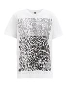 Matchesfashion.com Adidas By Stella Mccartney - Leopard-print Organic-cotton Jersey T-shirt - Womens - White Print