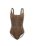 Matchesfashion.com Fisch - Oubli Crossover-back Leopard-print Swimsuit - Womens - Leopard