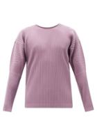Homme Pliss Issey Miyake - Technical-pleated Long-sleeved T-shirt - Mens - Purple