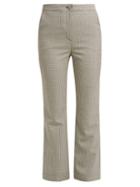 Matchesfashion.com Alexachung - Houndstooth Wool Blend Trousers - Womens - Black White