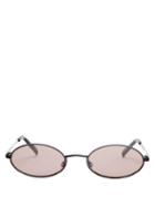 Matchesfashion.com Le Specs - Love Train Oval Frame Metal Sunglasses - Womens - Black