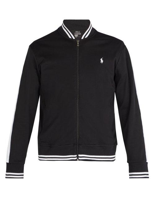 Matchesfashion.com Polo Ralph Lauren - Logo Embroidered Jersey Bomber Jacket - Mens - Black Multi