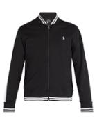 Matchesfashion.com Polo Ralph Lauren - Logo Embroidered Jersey Bomber Jacket - Mens - Black Multi