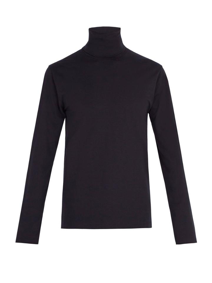 Jil Sander Classic Roll-neck Stretch-cotton Top