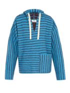 Matchesfashion.com Acne Studios - Striped Hooded Wool Sweater - Mens - Blue