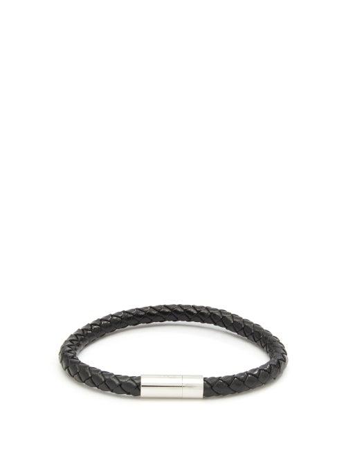 Matchesfashion.com Paul Smith - Woven-leather Bracelet - Mens - Black