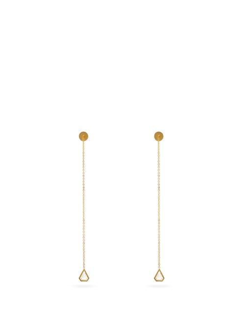Matchesfashion.com Patcharavipa - Diamond & 18kt Gold Drop Earrings - Womens - Gold