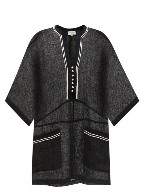 Ladies Beachwear Zeus + Dione - Delphi Embroidered Linen-blend Kaftan - Womens - Black White