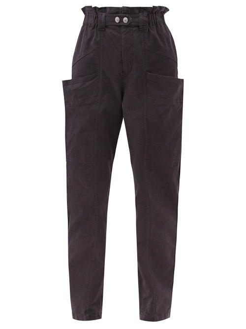 Matchesfashion.com Isabel Marant - Enucie Paperbag-waist Ripstop Trousers - Womens - Black