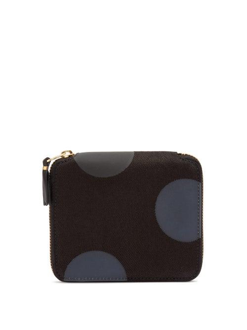 Matchesfashion.com Comme Des Garons Wallet - Rubber-dot Zipped Twill Wallet - Mens - Black Multi