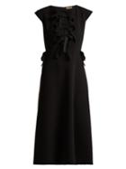 Matchesfashion.com Bottega Veneta - Tiered Ties Crepe Midi Dress - Womens - Black